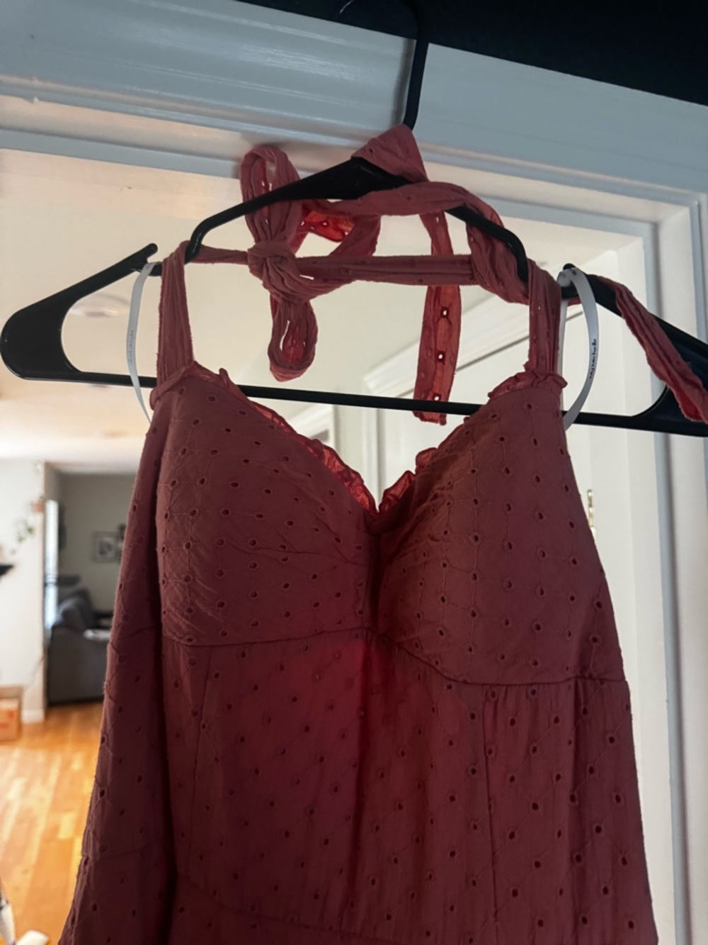 Salmon Pink Retro Halter Dress